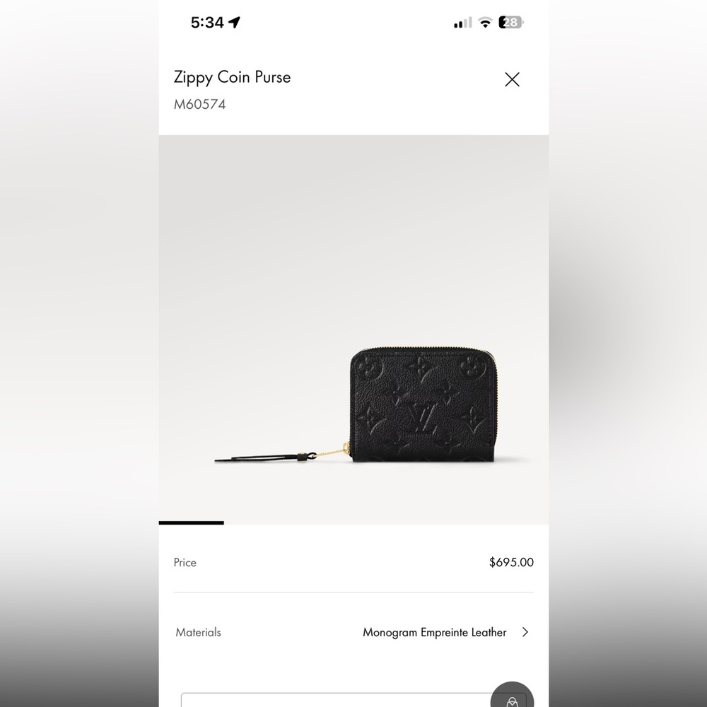 Louis Vuitton Zippy Coin Compact Wallet in Black Monogram Empriente Leather